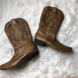 Brown Boots W/ Rhinestone Crystals sz 7M